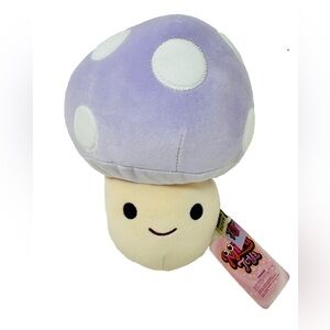 Purple Mushroom Soft Plush Toy Smiling Face Plant Vegetable Plushie 9” NEW!